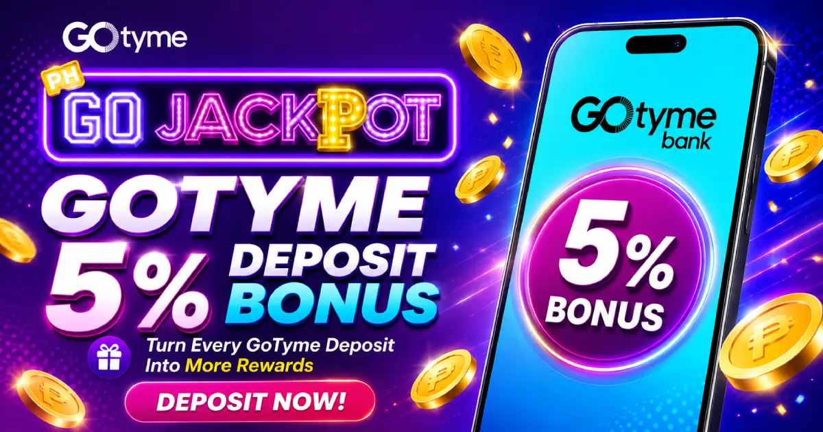 Go Jackpot GoTyme 5% Deposit Bonus: Turn Every GoTyme Deposit into More Rewards