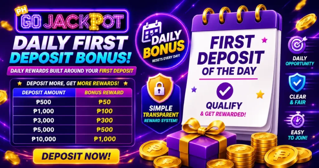 Go Jackpot Daily First Deposit Bonus